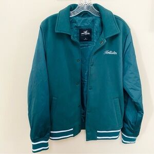 Hollister Varsity Jacket Bomber Green 
Men's Small